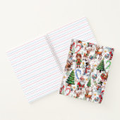 White Background Christmas Decorative Pattern ノートブック (内部)