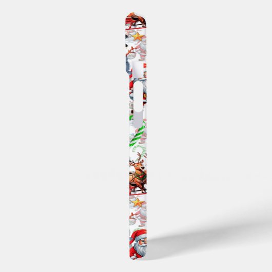 White Background Christmas Decorative Pattern Case-Mate iPhoneケース (裏面 / 左)