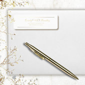 White Background Gold Script Elegant Address ラベル