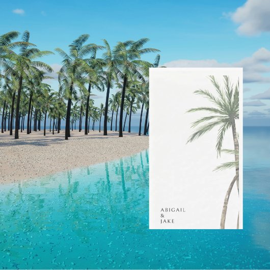 White Background Palm Tree Wedding