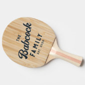 White Bamboo Retro Family Name & Year 卓球ラケット (横)