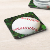 White Baseball with Red Stitching コースター (左側)