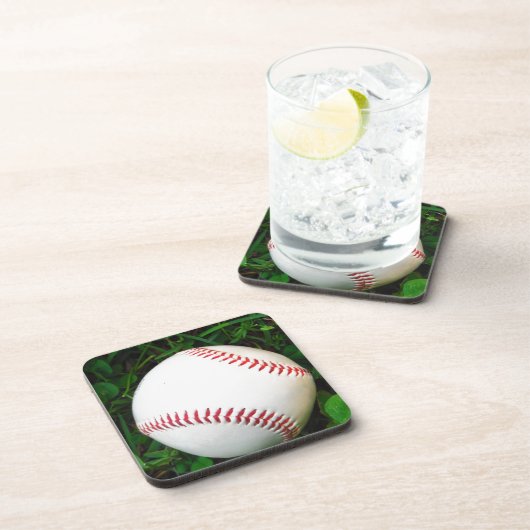 White Baseball with Red Stitching コースター (右側)