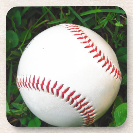 White Baseball with Red Stitching コースター (正面)