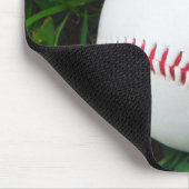White Baseball with Red Stitching マウスパッド (コーナー)