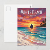 White Beach Philippines ポストカード (正面/裏面)