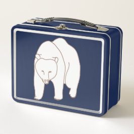 White Bear Drawing Lunch Boxes メタルランチボックス