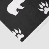 White Bears with Paw Prints on Black Background 薄葉紙 (詳細)