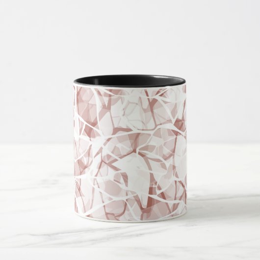 white beige abstract fashionable modern pattern    マグカップ (中央)