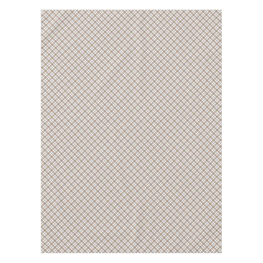 White beige black diagonal light checkered pattern テーブルクロス (正面)