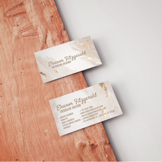 White & Beige Minimalist Interior Design Style 名刺