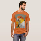 White Bellied Caique Parrot With Wood Block Toy Tシャツ (正面フル)