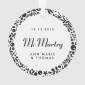 White Berry Framedの写真結婚初めてのクリスマス オーナメント (裏面)