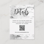 White Birch Details QR code Wedding Enclosure エンクロージャーカード (正面)