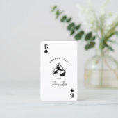 White black Ace of spades barber shop 名刺 (スタンド正面)
