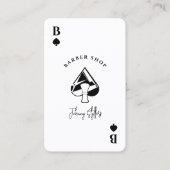 White black Ace of spades barber shop 名刺 (正面)