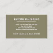 White Black Aesthetic Dark Sage Green Fancy  名刺 (裏面)