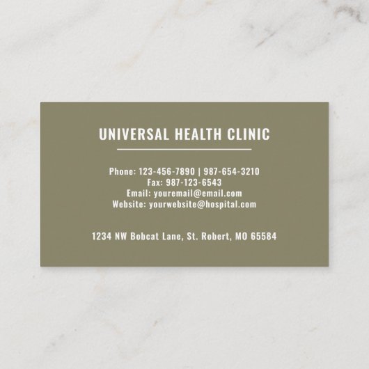 White Black Aesthetic Dark Sage Green Fancy  名刺 (裏面)