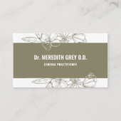 White Black Aesthetic Dark Sage Green Fancy  名刺 (正面)