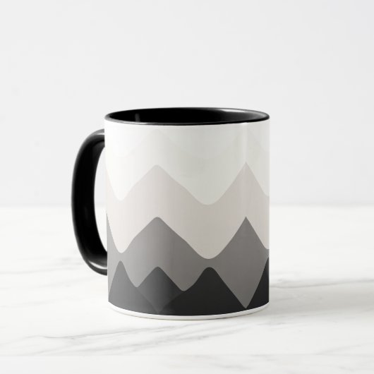 White Black and Gray mug マグカップ (正面左)