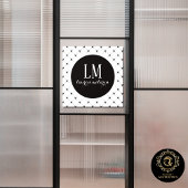 White & Black Bow Monogram ウィンドウサイン