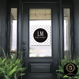 White & Black Bow Monogram ウィンドウサイン