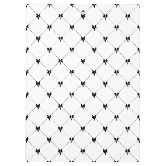 White & Black Bow Monogram クリップボード (裏面)