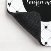White & Black Bow Monogram マウスパッド (コーナー)