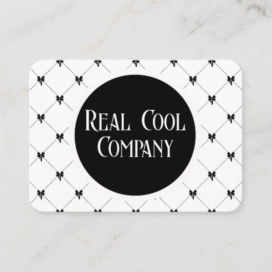 White & Black Bow Monogram 名刺 (正面)