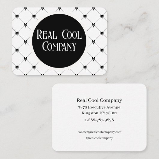 White & Black Bow Monogram 名刺 (正面/裏面)