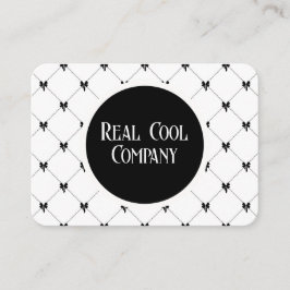White & Black Bow Monogram Business Card 名刺