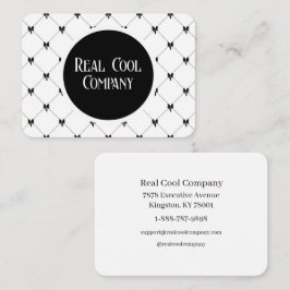 White & Black Bow Monogram Business Card 名刺