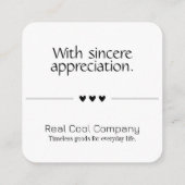 White & Black Bow Monogram Thank You Card エンクロージャーカード (裏面)