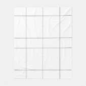 White black checked modern フリースブランケット (正面)