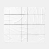White black checked modern フリースブランケット (正面(横))