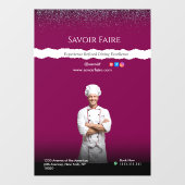 White Black Chef Restaurants and Food Lovers ウィンドウサイン (シート)