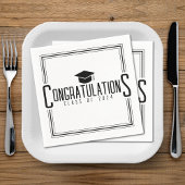 White & Black Congratulations Class Of Graduation スタンダードカクテルナプキン