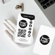 White Black Connect With Us QRコード 5 ソーシャルメディア