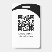 White/Black Corporate Employee Photo ID, QR Code バッジ (裏面)