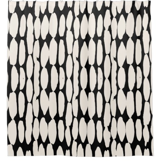 White black dot pattern. shibori circle seamless.  シャワーカーテン (正面)