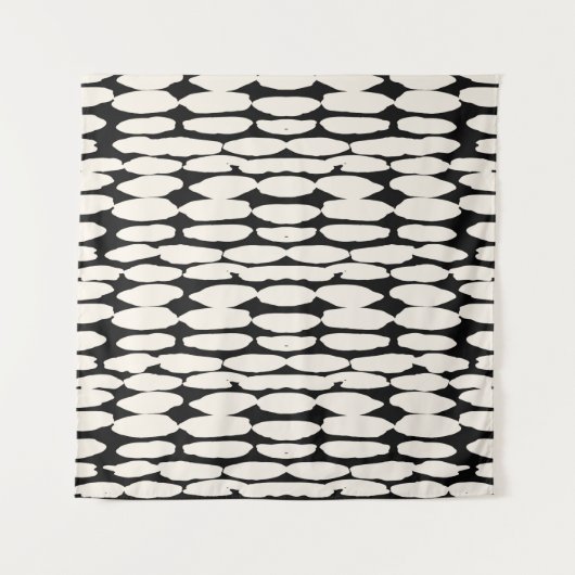 White black dot pattern. shibori circle seamless. タペストリー (正面(横))