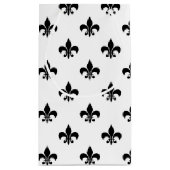 White Black Fleur De Lis Delicate Mardi Gras スモールペーパーバッグ (裏面)