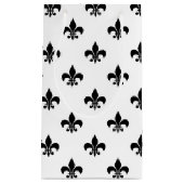 White Black Fleur De Lis Delicate Mardi Gras スモールペーパーバッグ (正面)