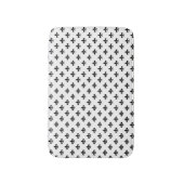 White Black Fleur De Lis Delicate Mardi Gras バスマット (正面縦)