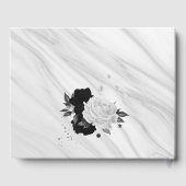 white & black flowers gray botanical marble ゲストブック (裏面)