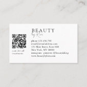 White & Black Minimal Elegant Salon QR Code 名刺 (裏面)