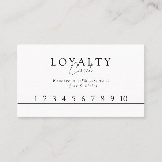  White & Black  Minimal Elegant Salon QR Code 名刺 (正面)