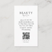 White & Black Minimal Salon QR Code Loyalty 名刺 (裏面)