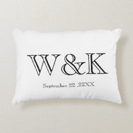 White & black monogram wedding keepsake  アクセントクッション