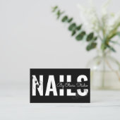 White Black Qr-Code Script Line-Art Nail Salon 名刺 (スタンド正面)